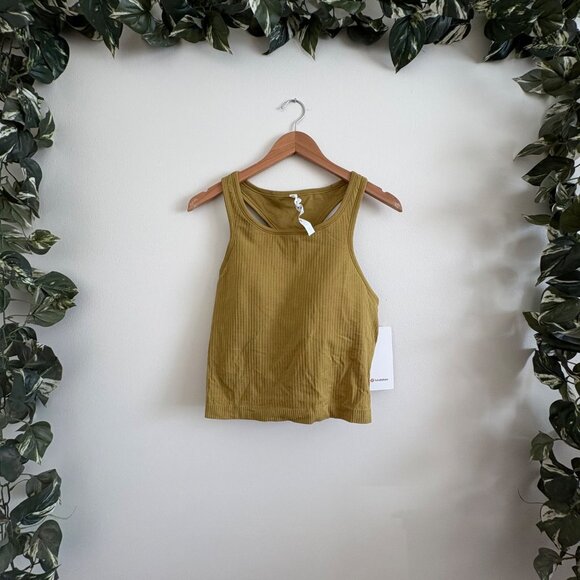 lululemon athletica Tops - Lululemon Athletic Ebb To Street RB Cropped Tank Top Auric Gold NWT Sz 12